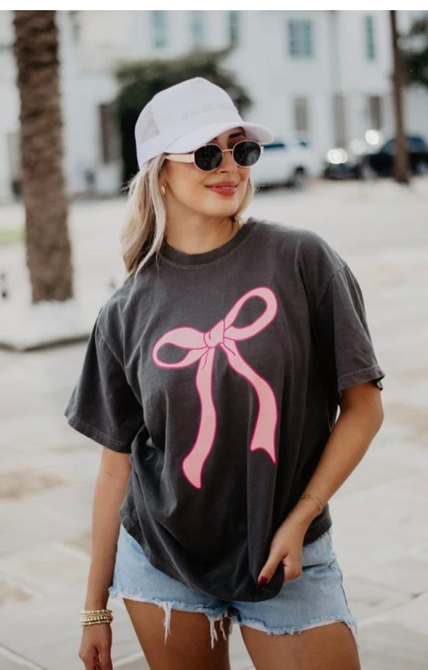 Natalie Bow Tee-Pepper