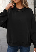 Mock Neck Reversible Sweaters- Black